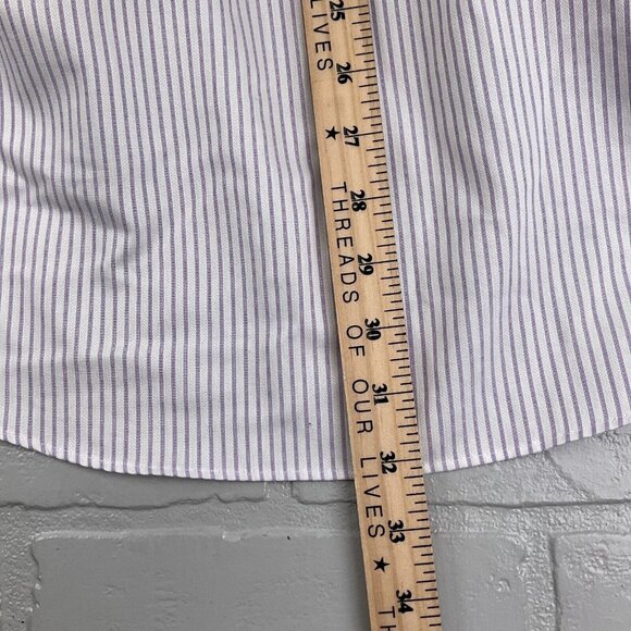 Jhane Barnes Shirt Mens XLarge Purple White Stripe Embossed‎ Slim Fit Dress - Picture 9 of 10
